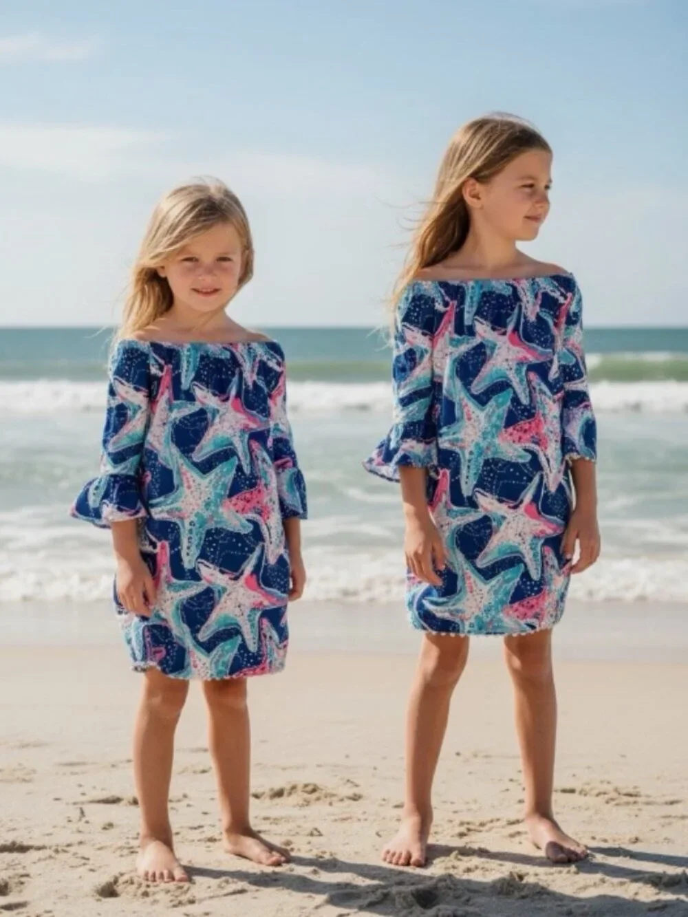 Lilly Pulitzer Girl's Mini Enna Starstruck Off Shoulder Dress 4/5 38914